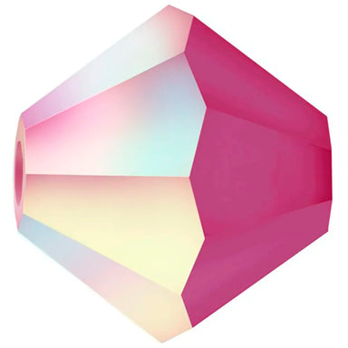 Preciosa Beads Bicone Fuchsia Matte AB - Bluestreak Crystals