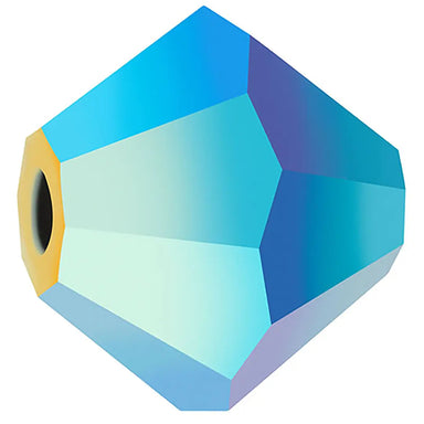 Preciosa Beads Bicone Jet AB 2X - Bluestreak Crystals