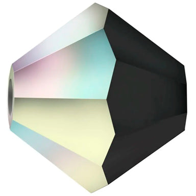 Preciosa Beads Bicone Jet Matte AB - Bluestreak Crystals