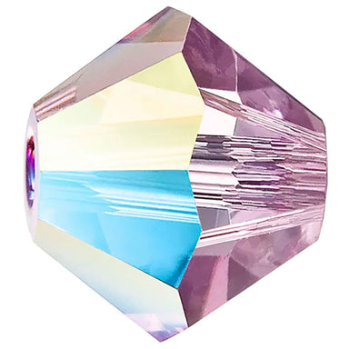 Preciosa Beads Bicone Light Amethyst Glitter - Bluestreak Crystals