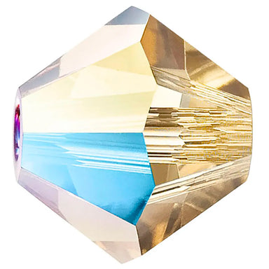 Preciosa Beads Bicone Light Colorado Topaz Glitter - Bluestreak Crystals
