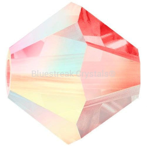 Preciosa Beads Bicone Padparadscha AB 2X-Preciosa Beads-4mm - Pack of 100-Bluestreak Crystals