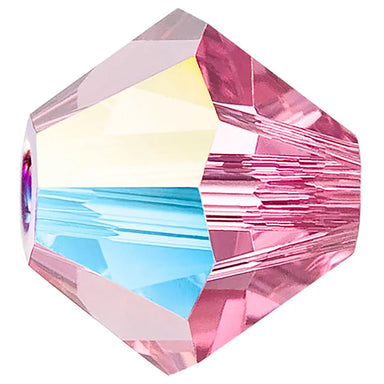 Preciosa Beads Bicone Rose Glitter - Bluestreak Crystals