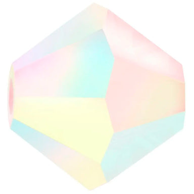 Preciosa Beads Bicone Rose Opal AB 2X - Bluestreak Crystals