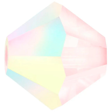 Preciosa Beads Bicone Rose Opal AB - Bluestreak Crystals