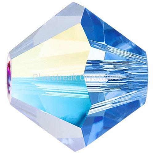 Preciosa Beads Bicone Sapphire Glitter-Preciosa Beads-3mm - Pack of 100-Bluestreak Crystals