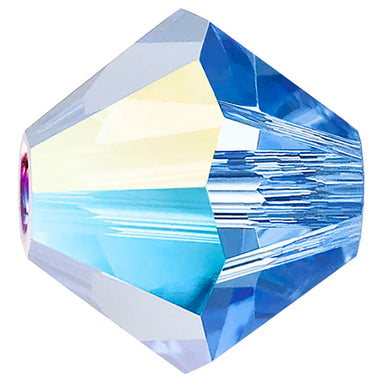 Preciosa Beads Bicone Sapphire Glitter - Bluestreak Crystals