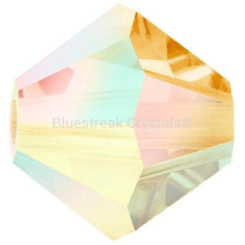 Preciosa Beads Bicone Topaz AB 2X-Preciosa Beads-4mm - Pack of 100-Bluestreak Crystals