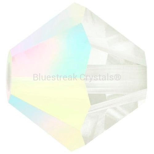 Preciosa Beads Bicone White Opal AB-Preciosa Beads-4mm - Pack of 100-Bluestreak Crystals
