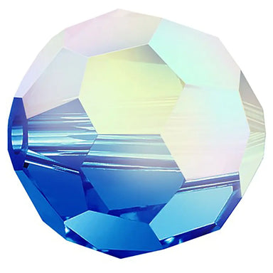 Preciosa Beads Round Capri Blue AB - Bluestreak Crystals