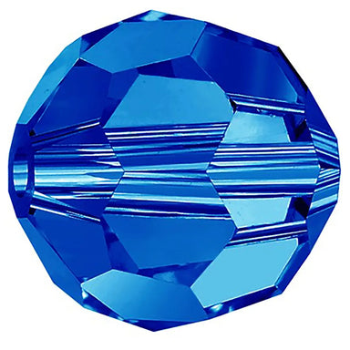 Preciosa Beads Round Capri Blue - Bluestreak Crystals