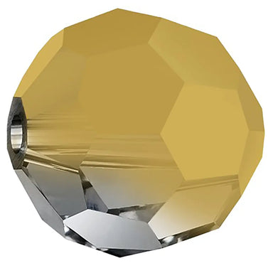 Preciosa Beads Round Crystal Aurum Half Coated - Bluestreak Crystals