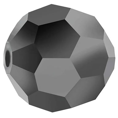 Preciosa Beads Round Jet Hematite Fully Coated - Bluestreak Crystals