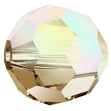 Preciosa Beads Round Light Colorado Topaz AB - Bluestreak Crystals