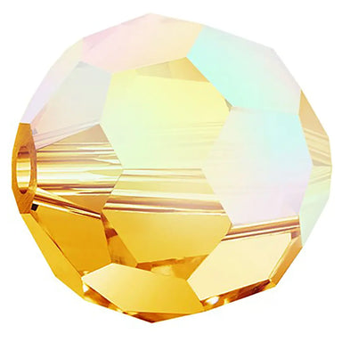 Preciosa Beads Round Topaz AB - Bluestreak Crystals