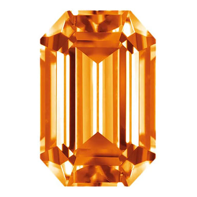 Preciosa Cubic Zirconia Octagon Step Cut Orange - Bluestreak Crystals