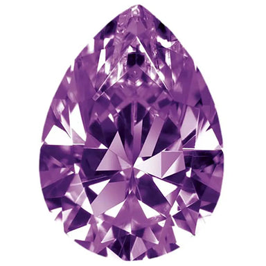 Preciosa Cubic Zirconia Pear Diamond Cut Amethyst - Bluestreak Crystals