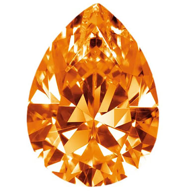 Preciosa Cubic Zirconia Pear Diamond Cut Orange - Bluestreak Crystals