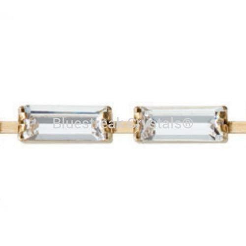 Preciosa Cup Chain Baguette Gold Crystal AB-Preciosa Metal Trimmings-SS7x3 - 25 Metres (Wholesale)-Bluestreak Crystals