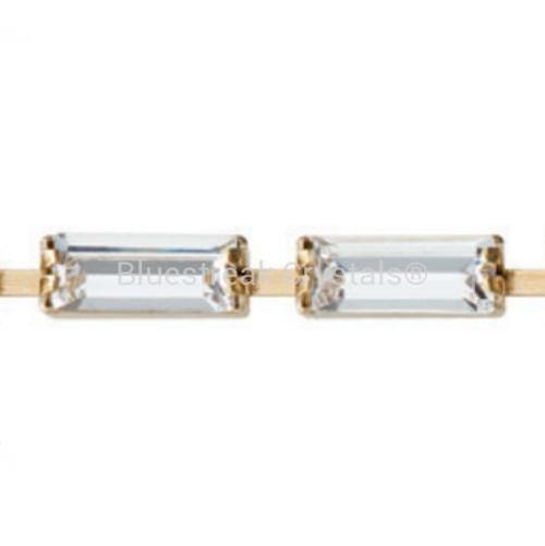 Preciosa Cup Chain Baguette Gold Crystal-Preciosa Metal Trimmings-SS7x3 - 1 Metre-Bluestreak Crystals