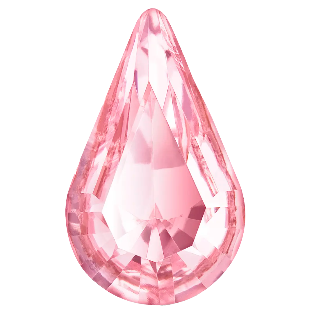Preciosa Fancy Stones Pear Light Rose - Bluestreak Crystals