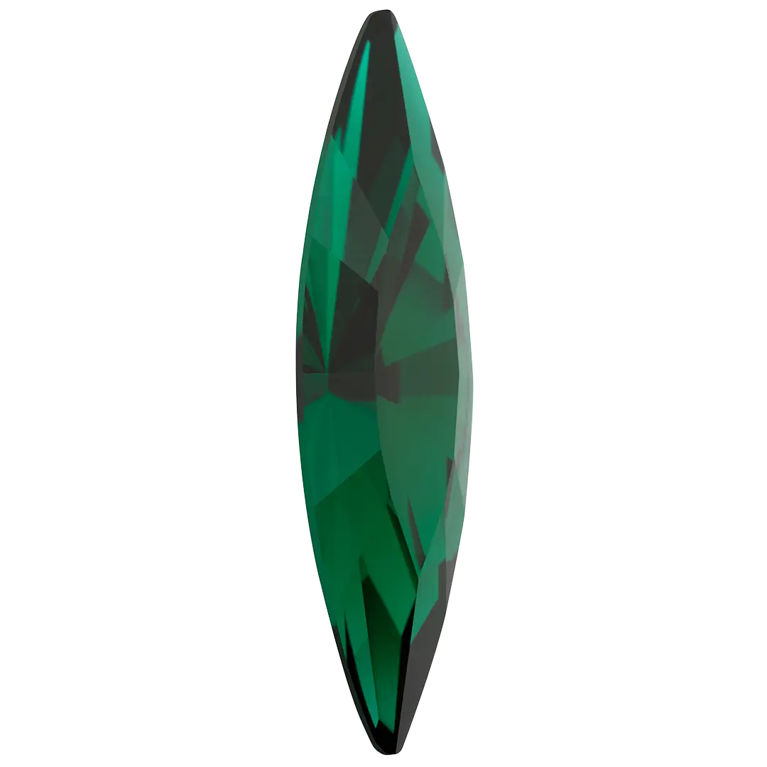 Preciosa Fancy Stones Slim Navette Emerald - Bluestreak Crystals