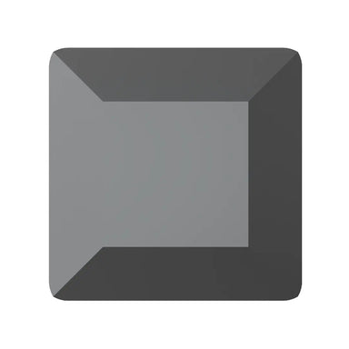 Preciosa Fancy Stones Square Jet Hematite UNFOILED - Bluestreak Crystals