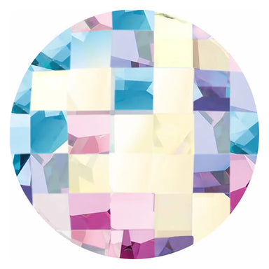 Preciosa Flat Back Crystals Non Hotfix Chessboard Circle (MAXIMA) Crystal AB - Bluestreak Crystals