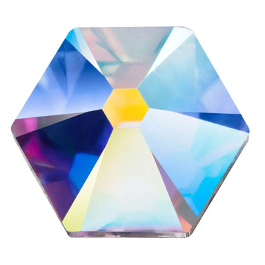 Preciosa Flat Back Crystals Non Hotfix Hexagon (MAXIMA) Crystal AB - Bluestreak Crystals