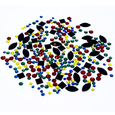 Preciosa Flat Back Crystals Non Hotfix Mix (MAXIMA) Scarlet Macaw - Bluestreak Crystals