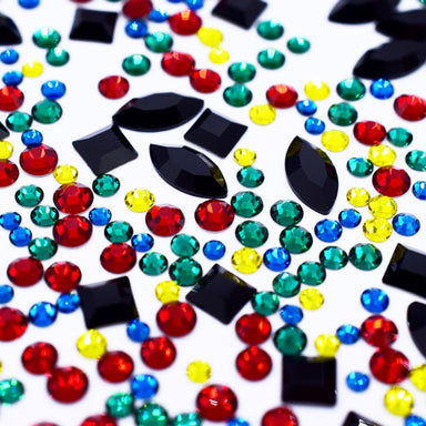 Preciosa Flat Back Crystals Non Hotfix Mix (MAXIMA) Scarlet Macaw - Bluestreak Crystals