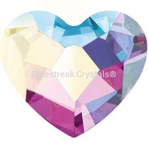 Preciosa Flat Back Crystals Rhinestones Non Hotfix Heart (MAXIMA) Crystal AB-Preciosa Flatback Rhinestones Crystals (Non Hotfix)-6mm - Pack of 10-Bluestreak Crystals