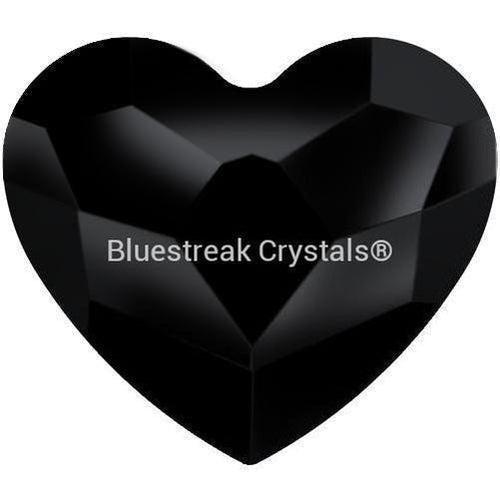 Preciosa Flat Back Crystals Rhinestones Non Hotfix Heart (MAXIMA) Jet UNFOILED-Preciosa Flatback Rhinestones Crystals (Non Hotfix)-6mm - Pack of 10-Bluestreak Crystals