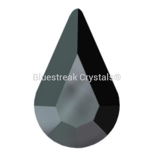 Preciosa Flat Back Crystals Rhinestones Non Hotfix Pear (MAXIMA) Jet Hematite UNFOILED-Preciosa Flatback Rhinestones Crystals (Non Hotfix)-8x4.8mm - Pack of 10-Bluestreak Crystals
