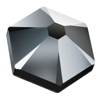 Preciosa Hotfix Flat Back Crystals Hexagon (MAXIMA) Jet Hematite UNFOILED - Bluestreak Crystals