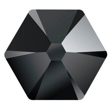 Preciosa Flat Back Crystals Non Hotfix Hexagon (MAXIMA) Jet UNFOILED - Bluestreak Crystals