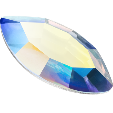 Preciosa Flat Back Crystals Non Hotfix Navette (MAXIMA) Crystal AB - Bluestreak Crystals