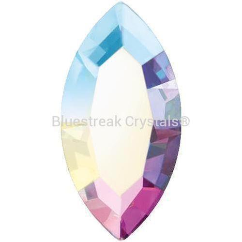 Preciosa Hotfix Flat Back Crystals Navette (MAXIMA) Crystal AB-Preciosa Hotfix Flatback Crystals-4x2mm - Pack of 20-Bluestreak Crystals