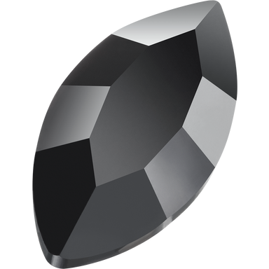 Preciosa Hotfix Flat Back Crystals Navette (MAXIMA) Jet - Bluestreak Crystals