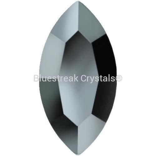 Preciosa Hotfix Flat Back Crystals Navette (MAXIMA) Jet Hematite-Preciosa Hotfix Flatback Crystals-4x2mm - Pack of 20-Bluestreak Crystals