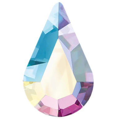 Preciosa Hotfix Flat Back Crystals Pear (MAXIMA) Crystal AB - Bluestreak Crystals