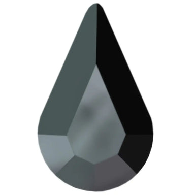 Preciosa Hotfix Flat Back Crystals Pear (MAXIMA) Jet Hematite - Bluestreak Crystals