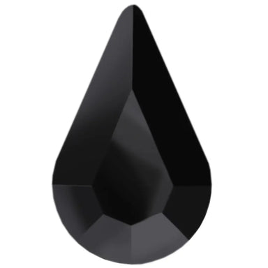 Preciosa Hotfix Flat Back Crystals Pear (MAXIMA) Jet - Bluestreak Crystals