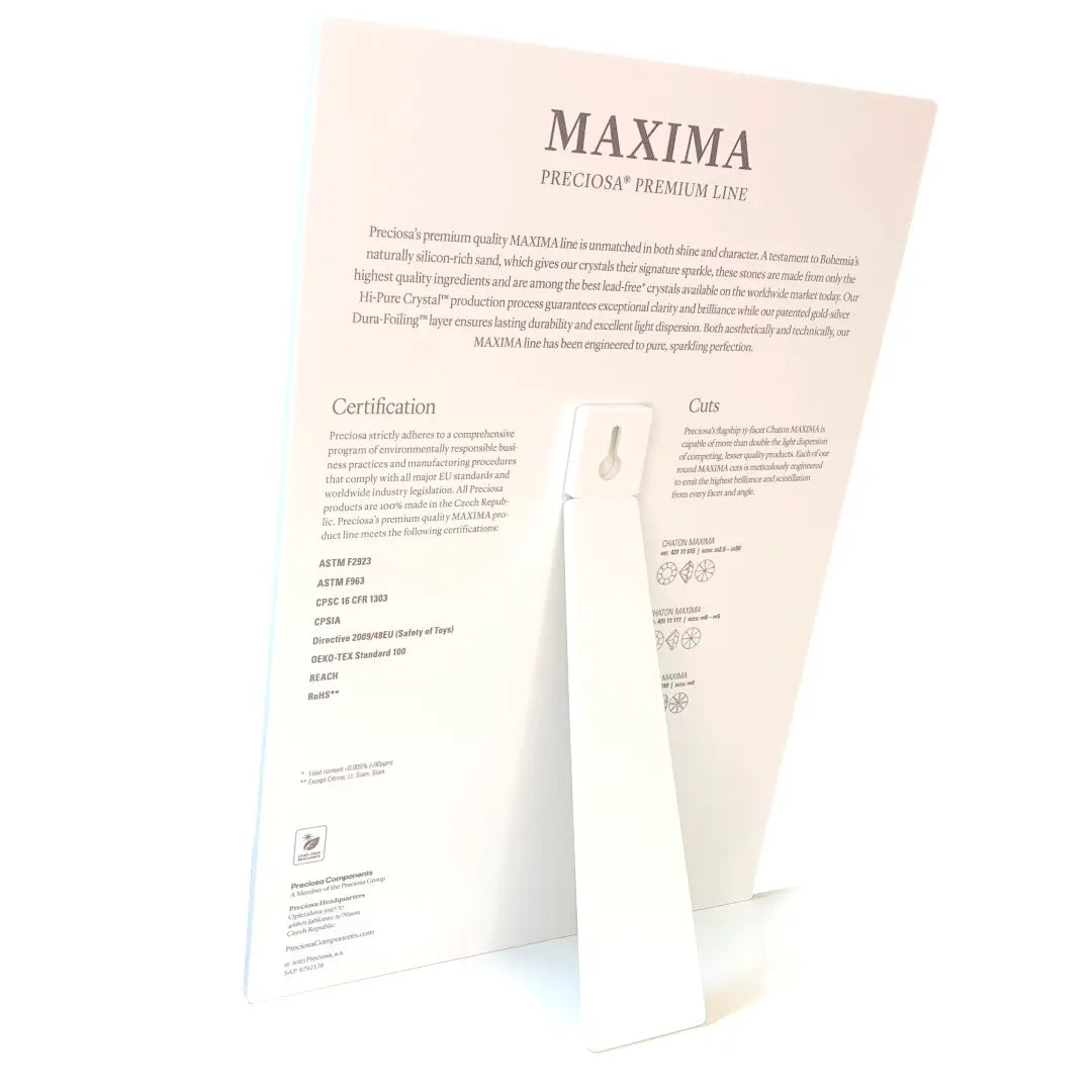 Preciosa Jewellery Stones Colour Chart With Stand - Bluestreak Crystals