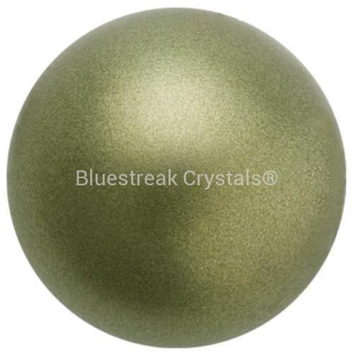 Preciosa Pearls Button (Half Drilled) Dark Green-Preciosa Pearls-6mm - Pack of 10-Bluestreak Crystals