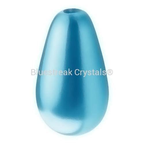 Preciosa Pearls Pear Aqua Blue-Preciosa Pearls-10x6mm - Pack of 10-Bluestreak Crystals