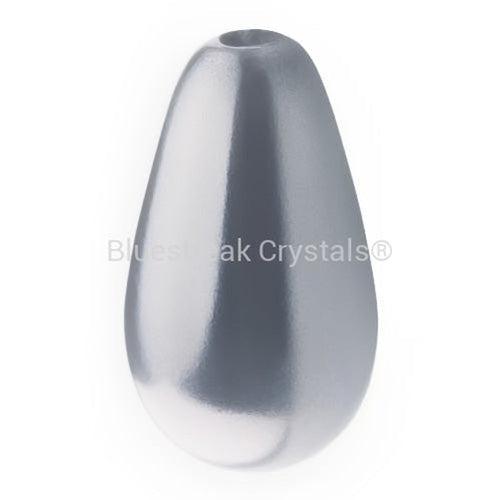 Preciosa Pearls Pear Ceramic Grey-Preciosa Pearls-10x6mm - Pack of 10-Bluestreak Crystals