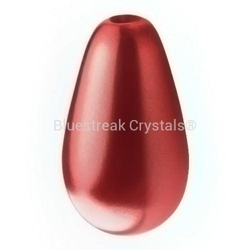 Preciosa Pearls Pear Cranberry-Preciosa Pearls-10x6mm - Pack of 10-Bluestreak Crystals