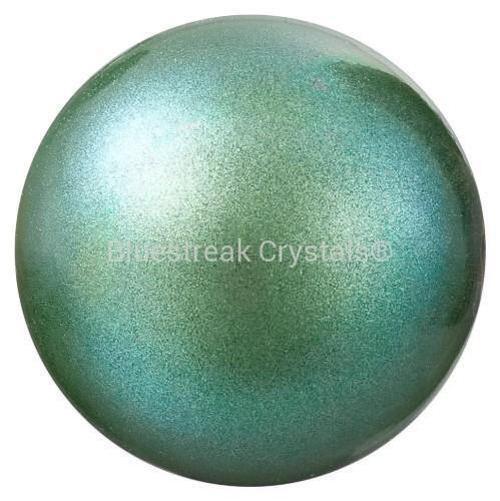 Preciosa Pearls Round (Half Drilled) Pearlescent Green-Preciosa Pearls-4mm - Pack of 10-Bluestreak Crystals