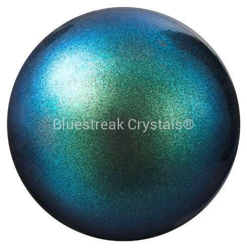 Preciosa Pearls Round (Half Drilled) Pearlescent Peacock-Preciosa Pearls-4mm - Pack of 10-Bluestreak Crystals
